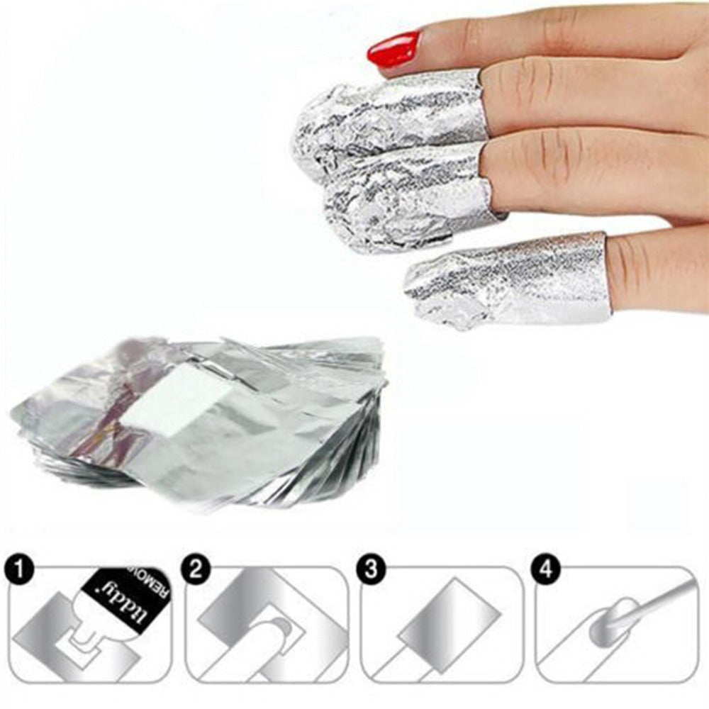 Soak Off Acrylic Gel Polish Aluminium Foil Remover Wraps (50pcs)