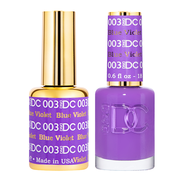 DND DUO Nail Lacquer and UV|LED Gel Polish Blue Violet DC003 (18ml)