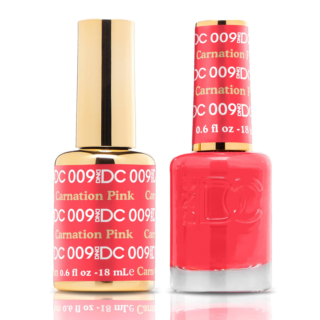 DND DUO Nail Lacquer and UV|LED Gel Polish Pink Carnation DC009 (18ml)