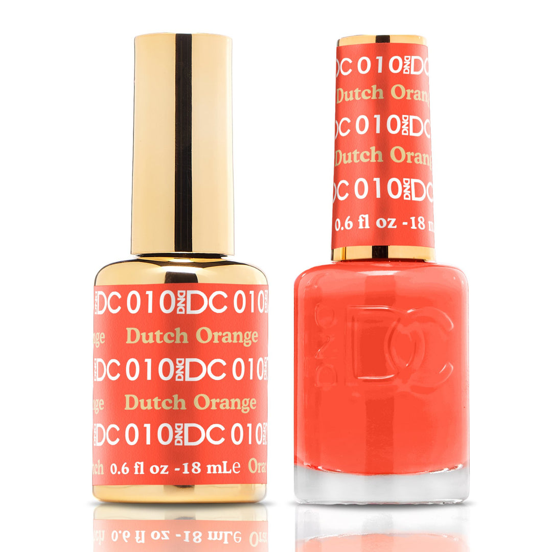 DND DUO Nail Lacquer and UV|LED Gel Polish Dutch Orange DC010 (18ml)