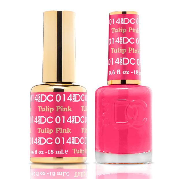 DND DUO Nail Lacquer and UV|LED Gel Polish Tulip Pink DC014 (18ml)