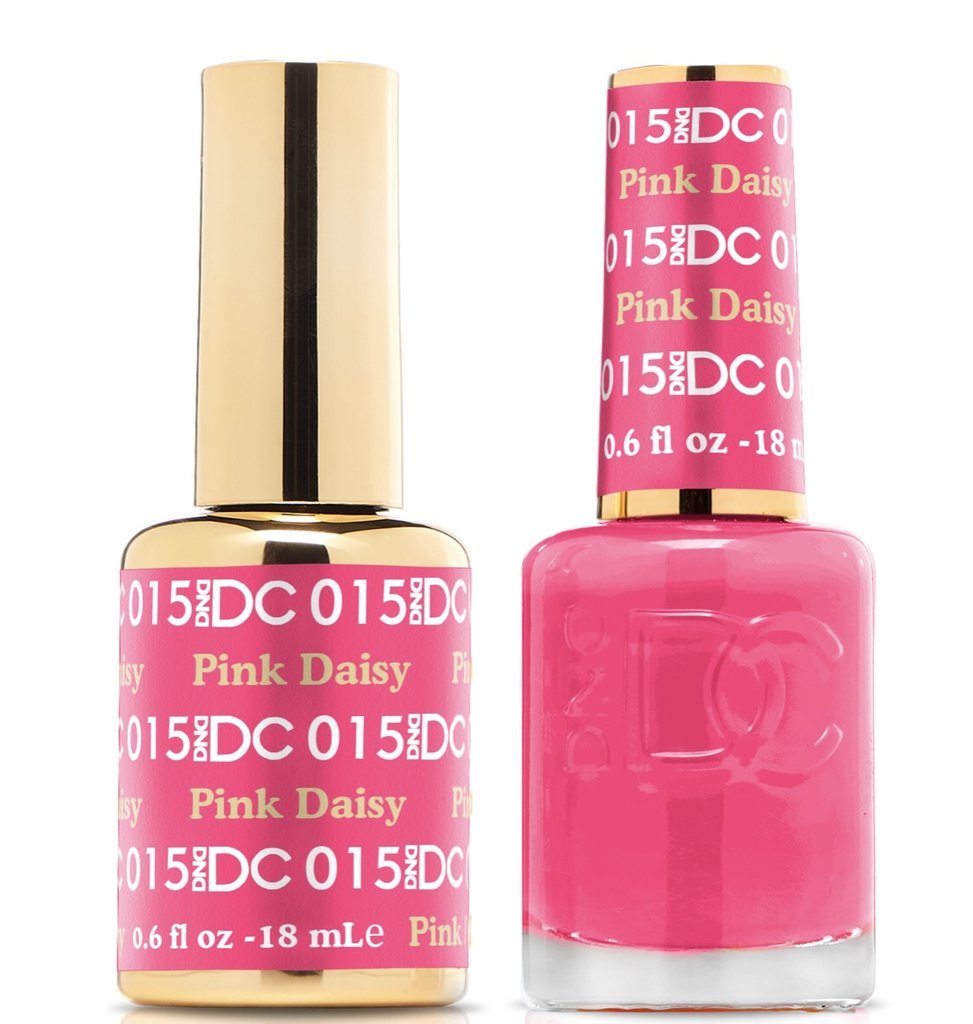 DND DUO Nail Lacquer and UV|LED Gel Polish Pink Daisy DC015 (18ml)