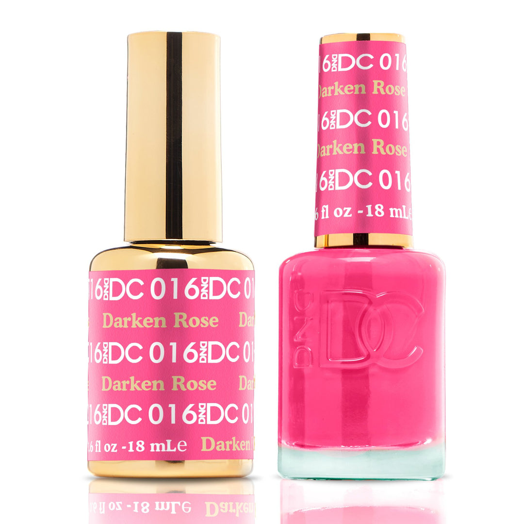 DND DUO Nail Lacquer and UV|LED Gel Polish Darken Rose DC016 (18ml)