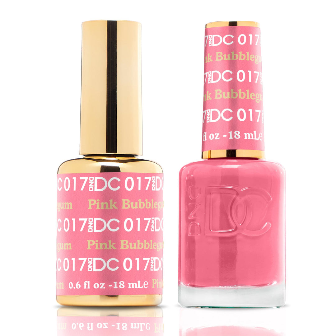 DND DUO Nail Lacquer and UV|LED Gel Polish Pink Bubblegum DC017 (18ml)
