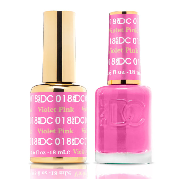 DND DUO Nail Lacquer and UV|LED Gel Polish Violet Pink DC018 (18ml)