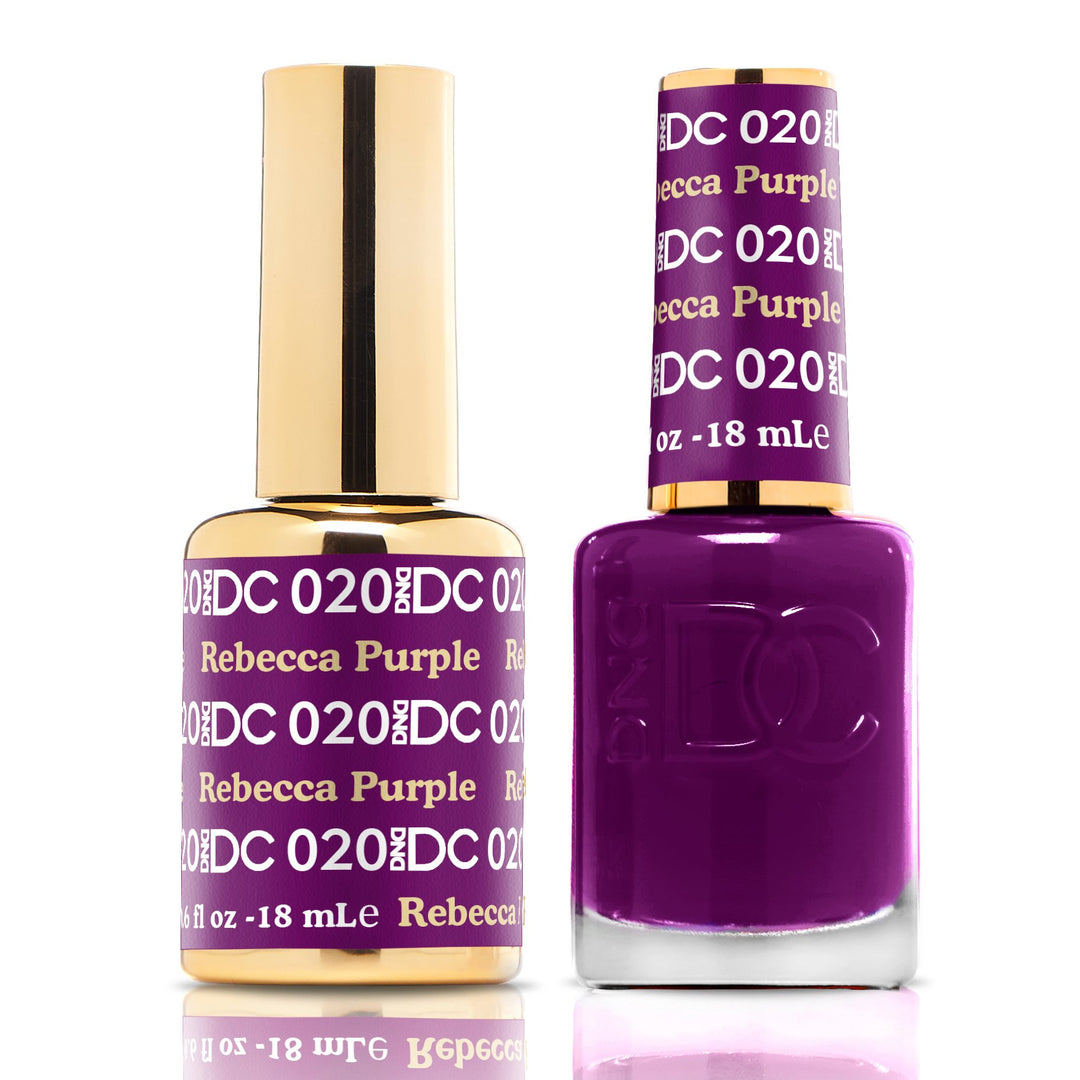DND DUO Nail Lacquer and UV|LED Gel Polish Rebecca Purple DC020 (18ml)