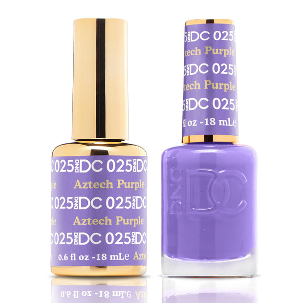 DND DUO Nail Lacquer and UV|LED Gel Polish Aztech Purple DC025 (18ml)