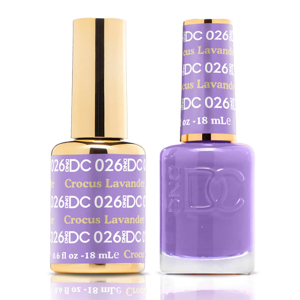 DND DUO Nail Lacquer and UV|LED Gel Polish Crocus Lavender DC026 (18ml)