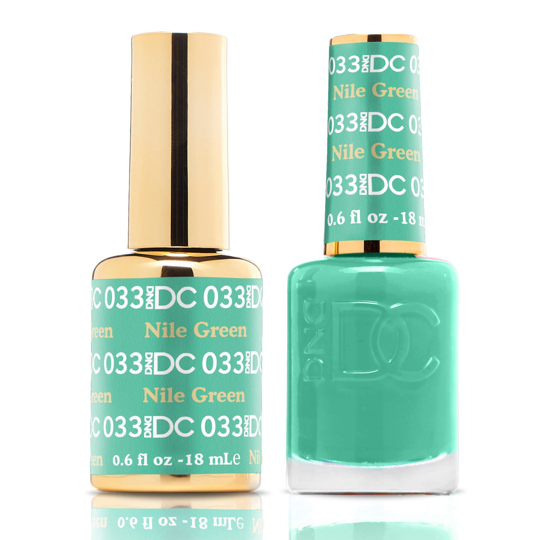 DND DUO Nail Lacquer and UV|LED Gel Polish Nile Green DC033 (18ml)