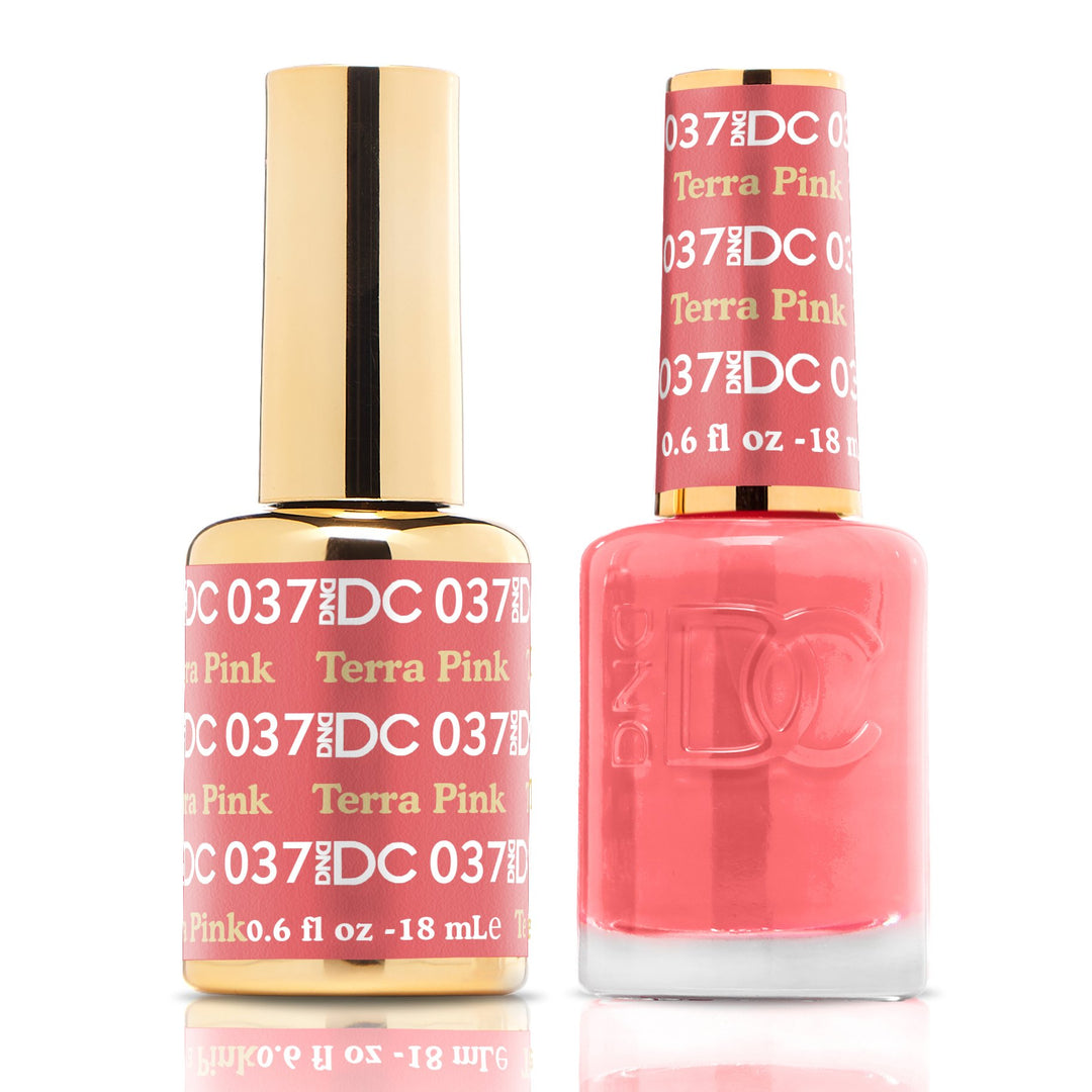 DND DUO Nail Lacquer and UV|LED Gel Polish Terra Pink DC037 (18ml)