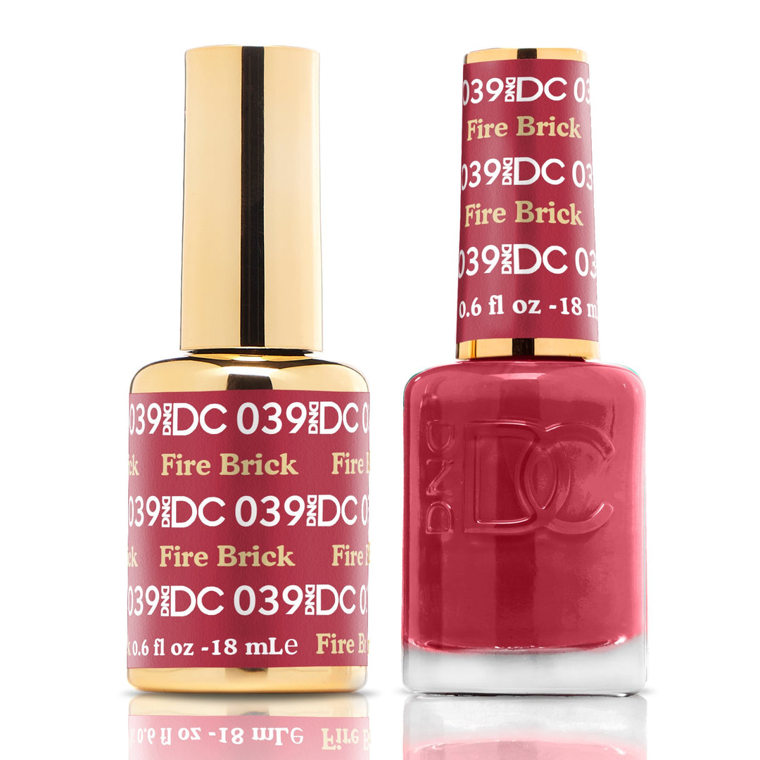 DND DUO Nail Lacquer and UV|LED Gel Polish Fire Brick DC039 (18ml)