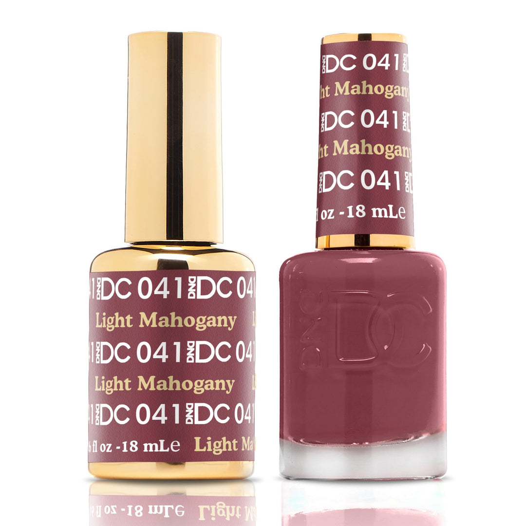 DND DUO Nail Lacquer and UV|LED Gel Polish Light Mahogany DC041 (18ml)