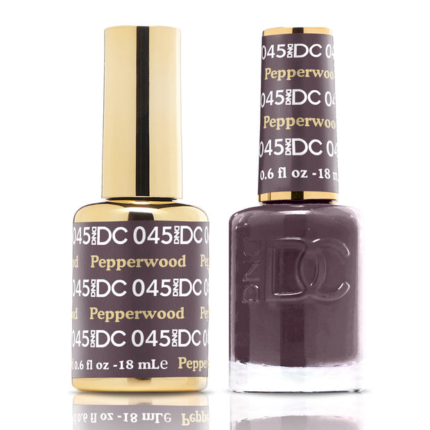 DND DUO Nail Lacquer and UV|LED Gel Polish Pepperwood DC045 (18ml)