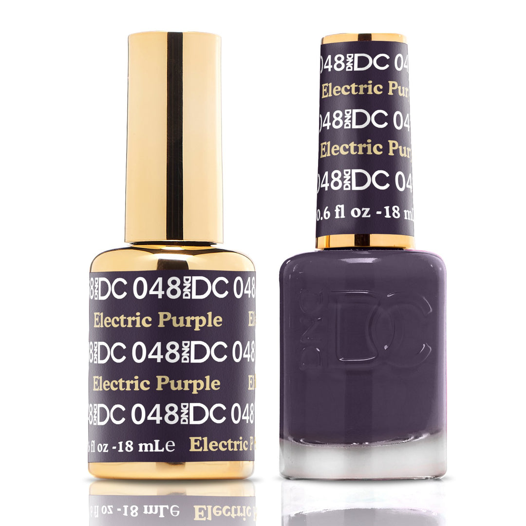 DND DUO Nail Lacquer and UV|LED Gel Polish Electric Purple DC048 (18ml)
