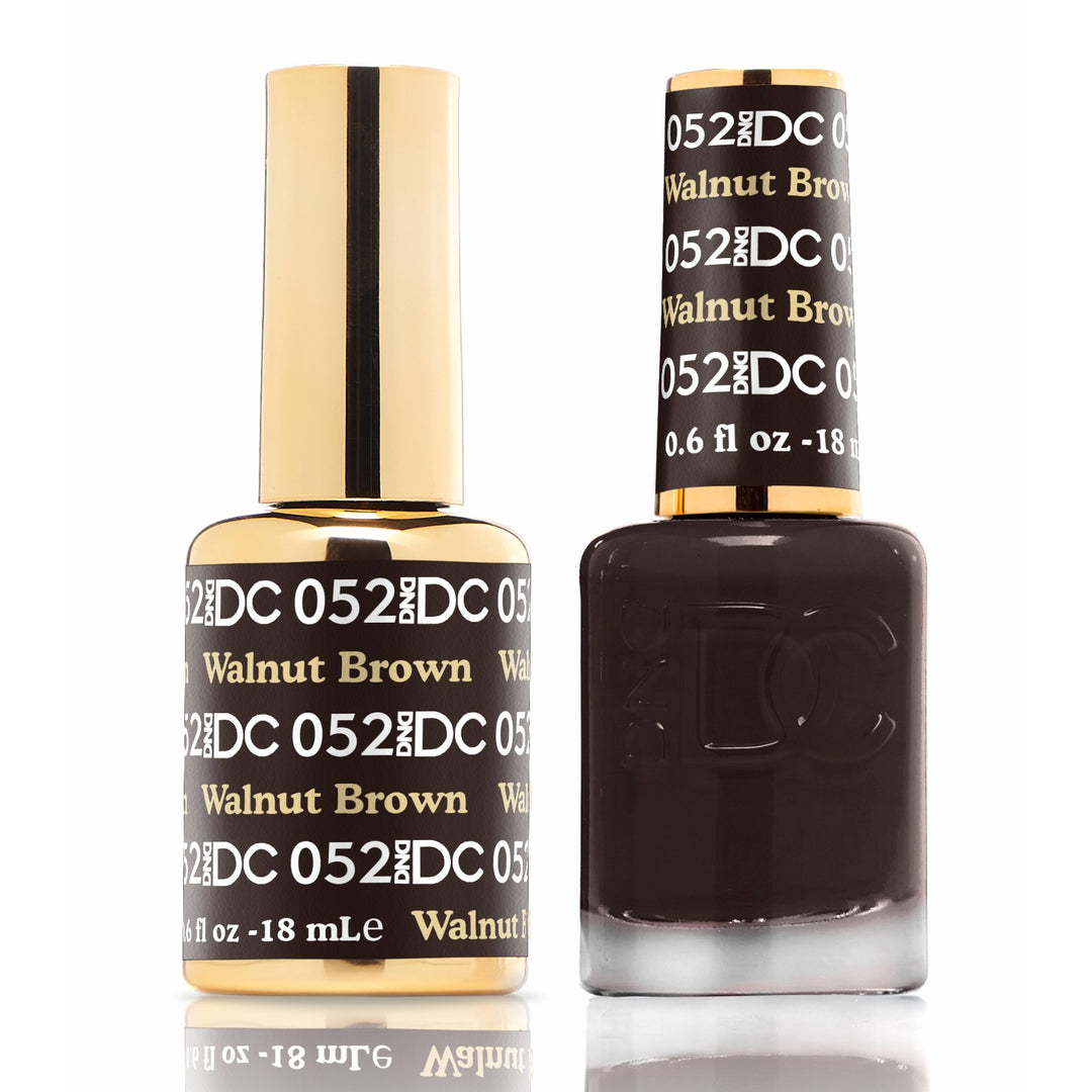 DND DUO Nail Lacquer and UV|LED Gel Polish Walnut Brown DC052 (18ml)
