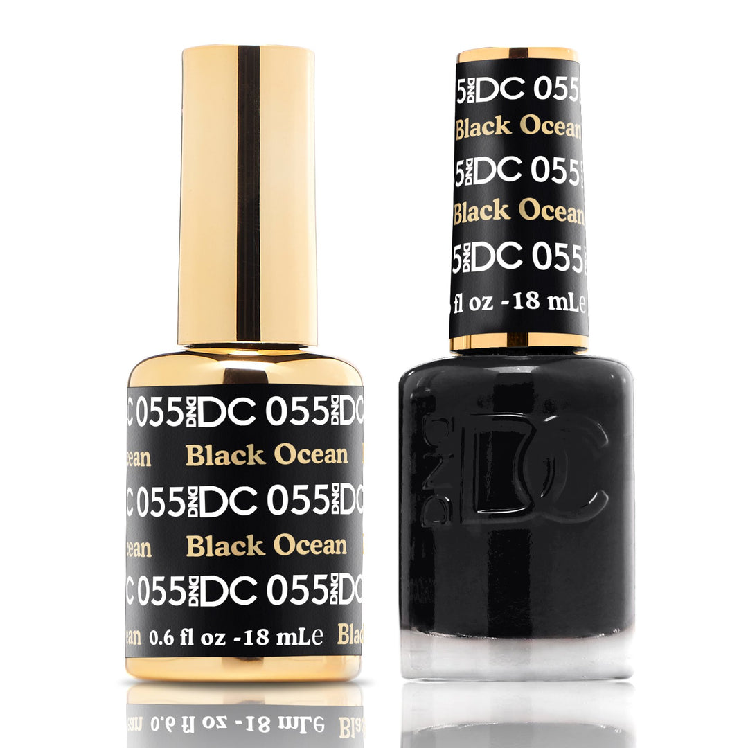 DND DUO Nail Lacquer and UV|LED Gel Polish Black Ocean DC055 (18ml)
