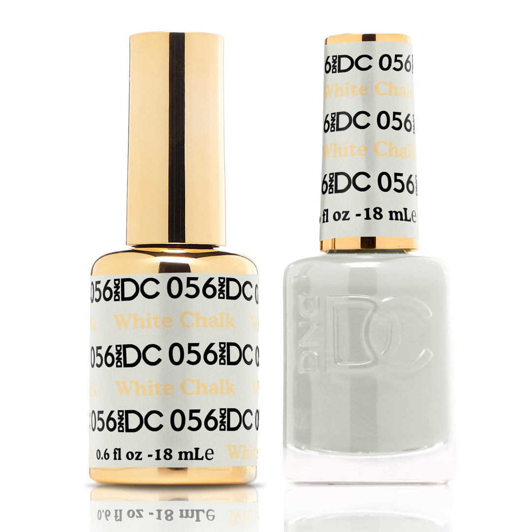 DND DUO Nail Lacquer and UV|LED Gel Polish White Chalk DC056 (18ml)