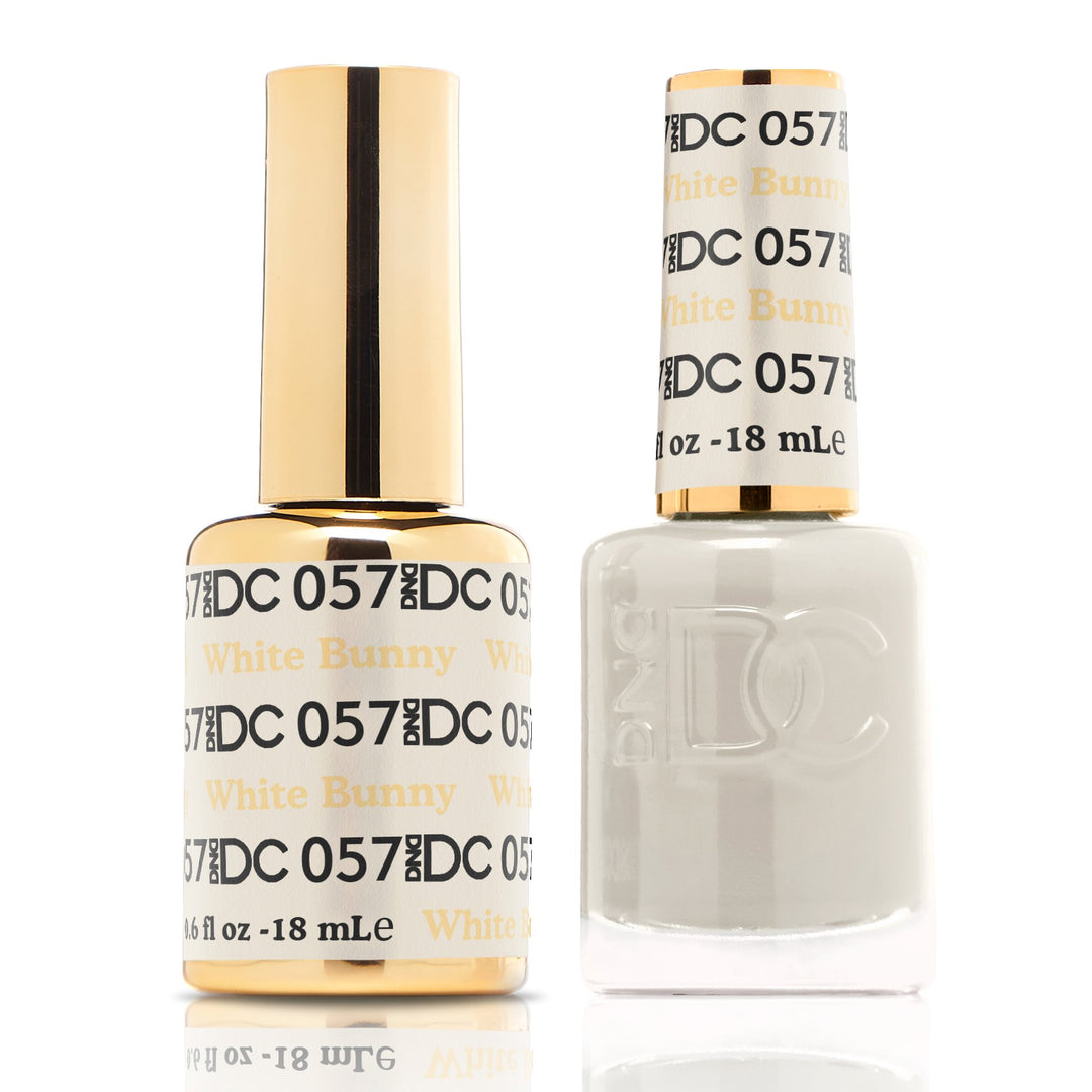 DND DUO Nail Lacquer and UV|LED Gel Polish White Bunny DC057 (18ml)