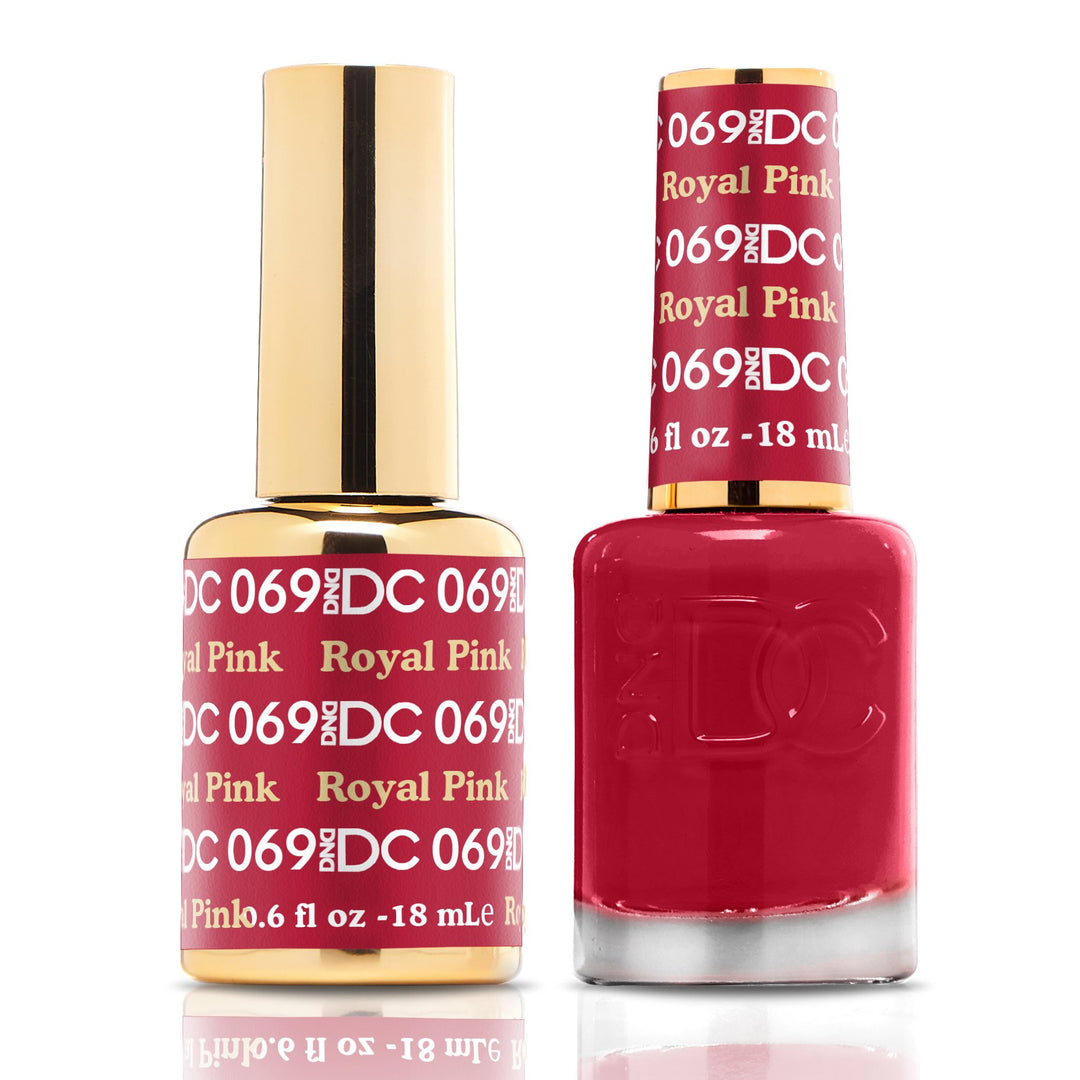 DND DUO Nail Lacquer and UV|LED Gel Polish Royal Pink DC069 (18ml)