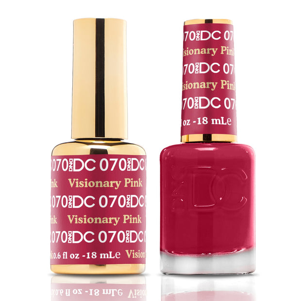DND DUO Nail Lacquer and UV|LED Gel Polish Visionary Pink DC070 (18ml)