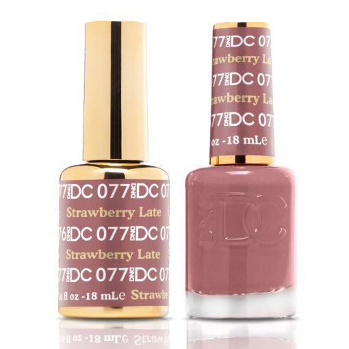 DND DUO Nail Lacquer and UV|LED Gel Polish Strawberry Latte DC077 (18ml)