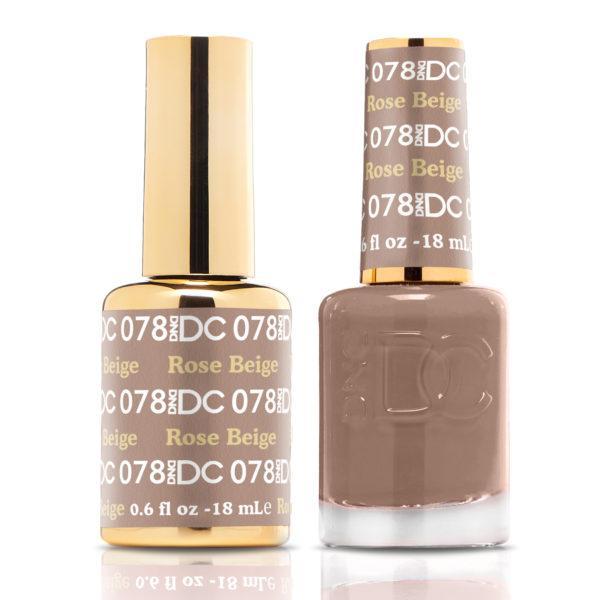 DND DUO Nail Lacquer and UV|LED Gel Polish Rose Beige DC078 (18ml)