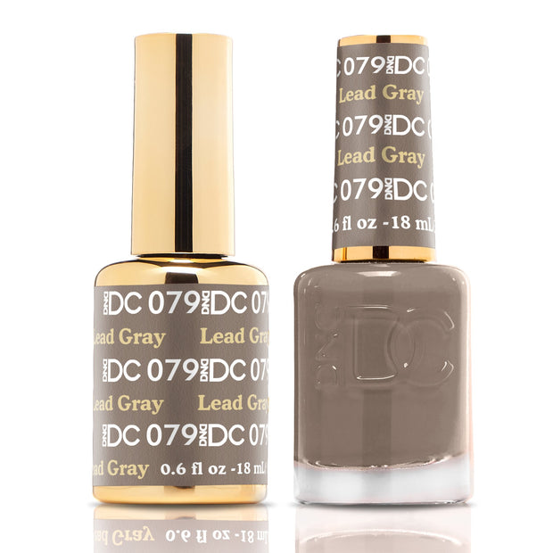 DND DUO Nail Lacquer and UV|LED Gel Polish Lead Gray DC079 (18ml)