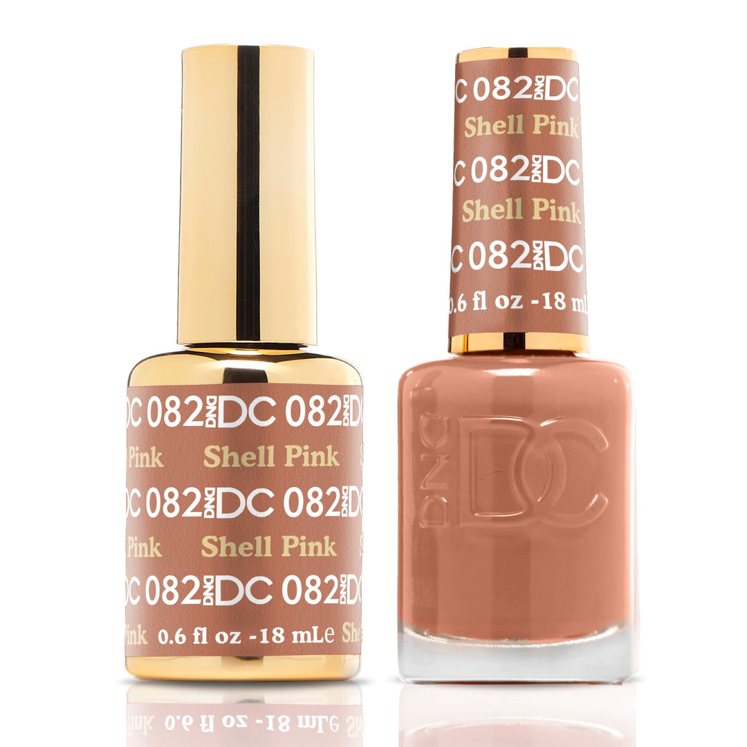 DND DUO Nail Lacquer and UV|LED Gel Polish Shell Pink DC082 (18ml)