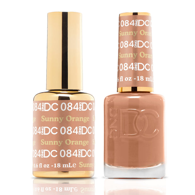 DND DUO Nail Lacquer and UV|LED Gel Polish Sunny Orange DC084 (18ml)