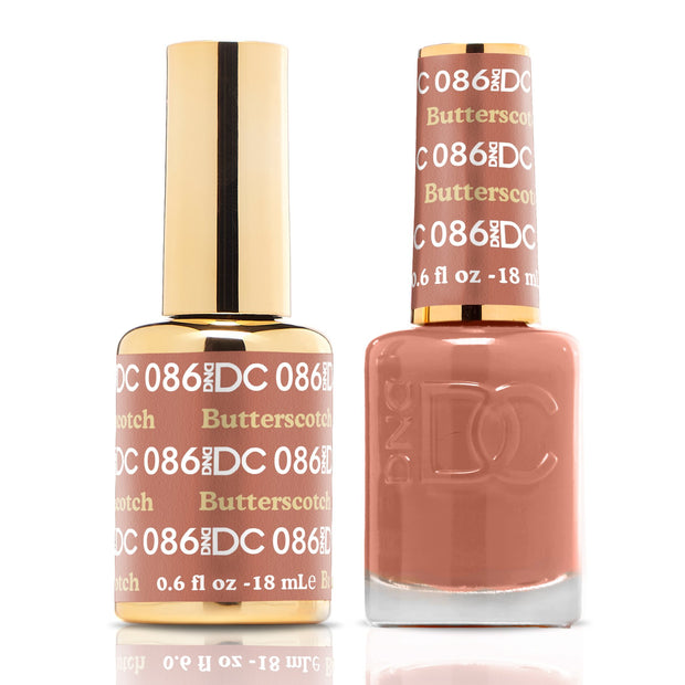 DND DUO Nail Lacquer and UV|LED Gel Polish Butterscotch DC086 (18ml)