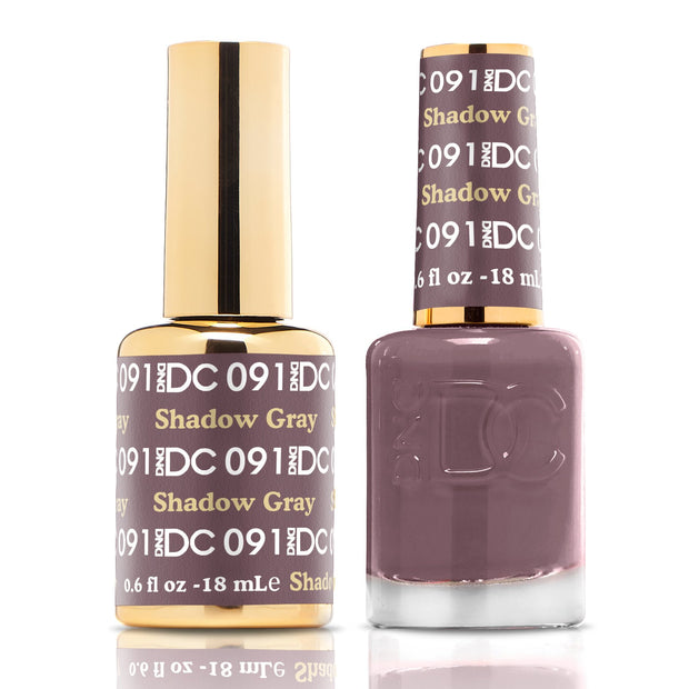 DND DUO Nail Lacquer and UV|LED Gel Polish Shadow Gray DC091 (18ml)