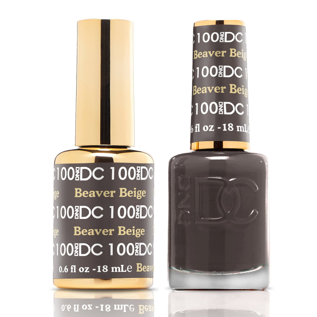 DND DUO Nail Lacquer and UV|LED Gel Polish Beaver Beige DC100 (18ml)