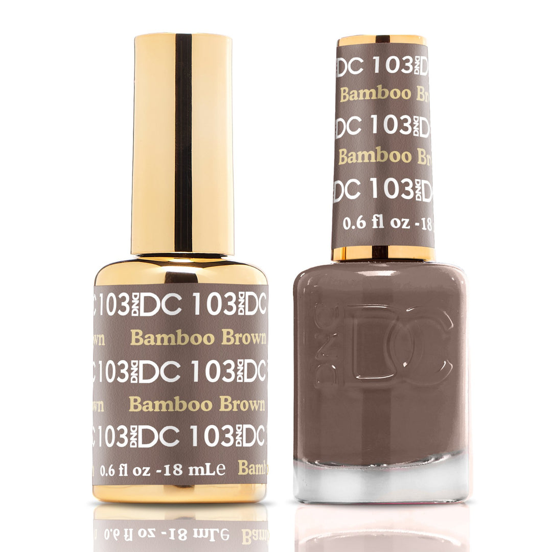 DND DUO Nail Lacquer and UV|LED Gel Polish Bamboo Brown DC103 (18ml)