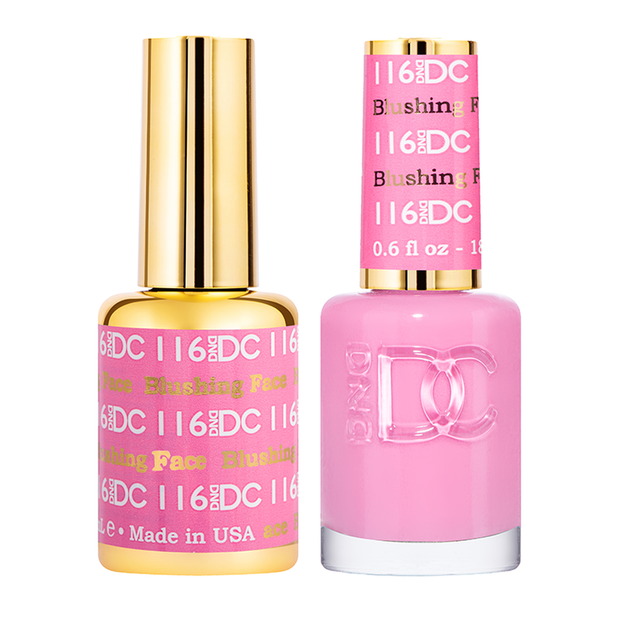 DND DUO Nail Lacquer and UV|LED Gel Polish Blushing Face DC116 (18ml)