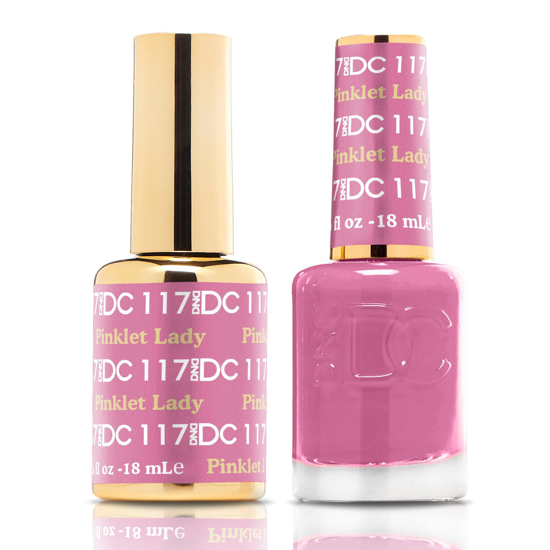 DND DUO Nail Lacquer and UV|LED Gel Polish Pinklet Lady DC117 (18ml)