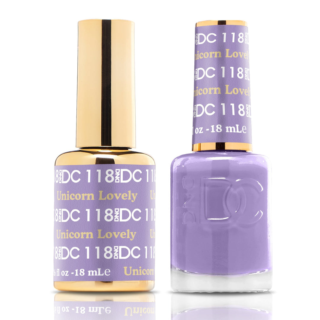 DND DUO Nail Lacquer and UV|LED Gel Polish Unicorn Lovely DC118 (18ml)
