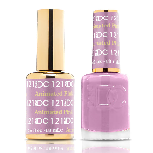 DND DUO Nail Lacquer and UV|LED Gel Polish Animated Pink DC121 (18ml)