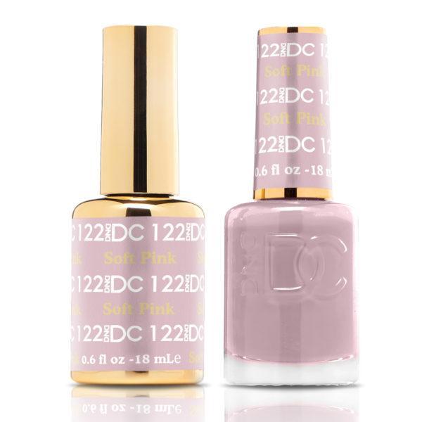 DND DUO Nail Lacquer and UV|LED Gel Polish Soft Pink DC122 (18ml)