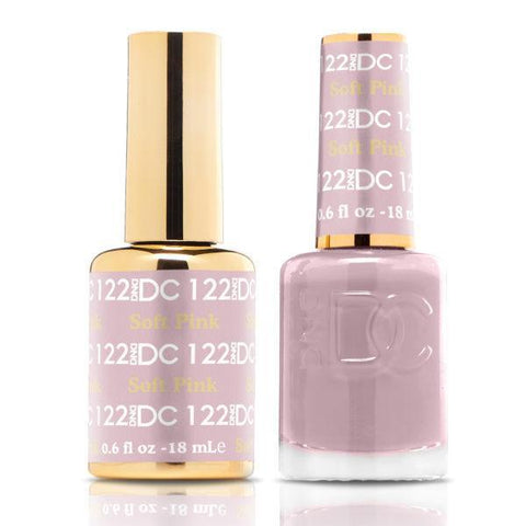 DND DUO Nail Lacquer and UV|LED Gel Polish Soft Pink DC122 (18ml)