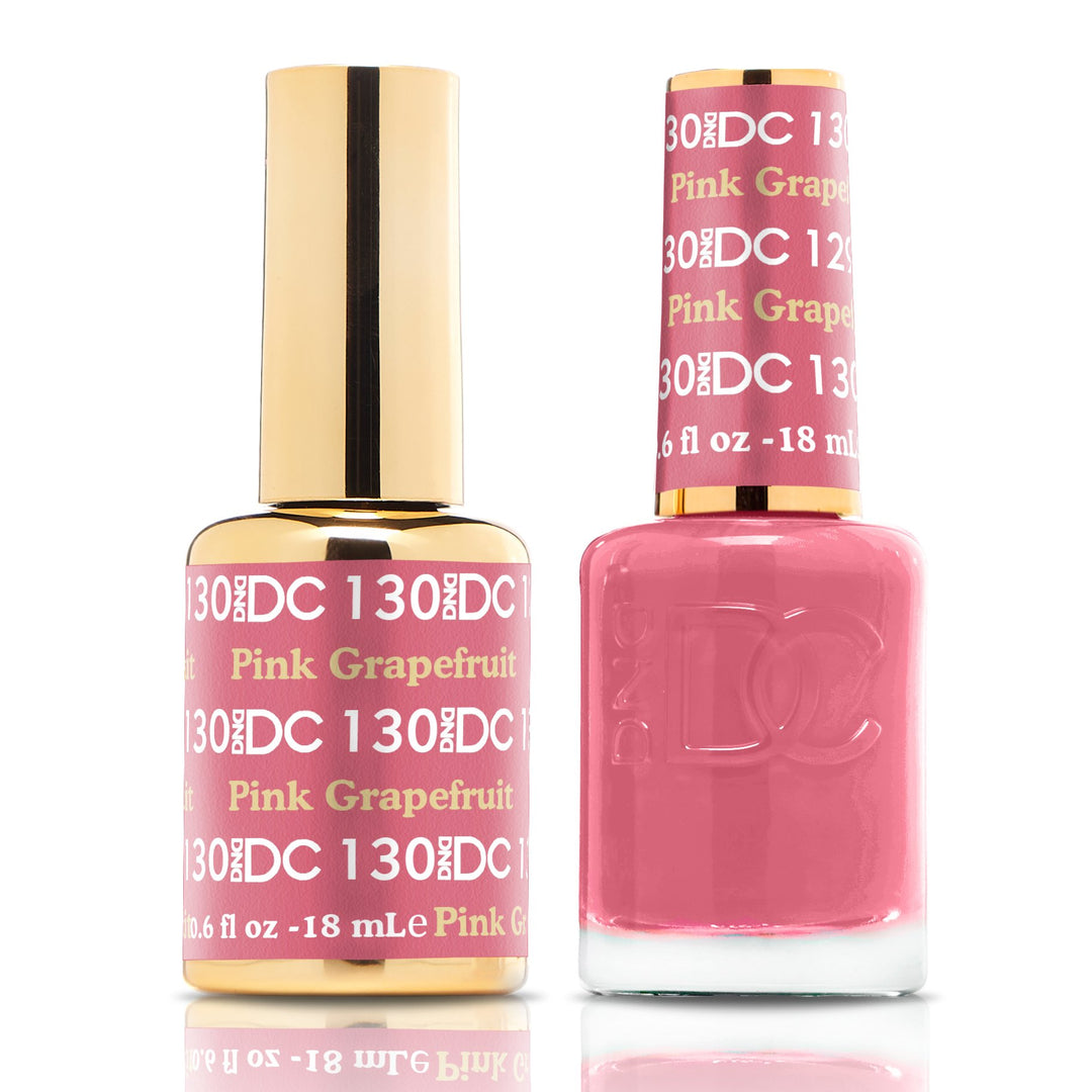 DND DUO Nail Lacquer and UV|LED Gel Polish Pink Grapefruit DC130 (18ml)