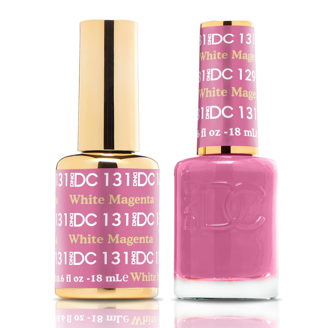 DND DUO Nail Lacquer and UV|LED Gel Polish White Magenta DC131 (18ml)