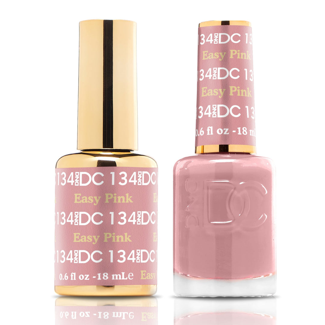 DND DUO Nail Lacquer and UV|LED Gel Polish Easy Pink DC134 (18ml)