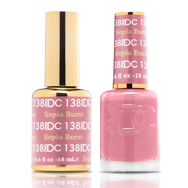 DND DUO Nail Lacquer and UV|LED Gel Polish Sepia Burnt DC138 (18ml)