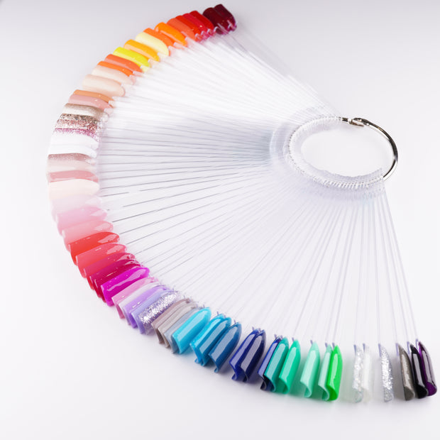 Apex® Professional 50pcs Nail Colour Display Ring (Clear, 50 Tips)