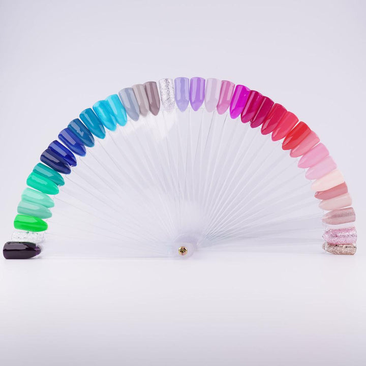 JND Nail Colour Fan Palette Display Chart (50 tips, Clear)