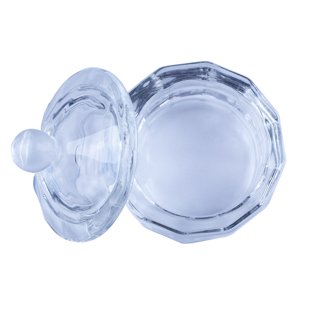Glass Dappen Dish with Lid (12 sided, 10ml)