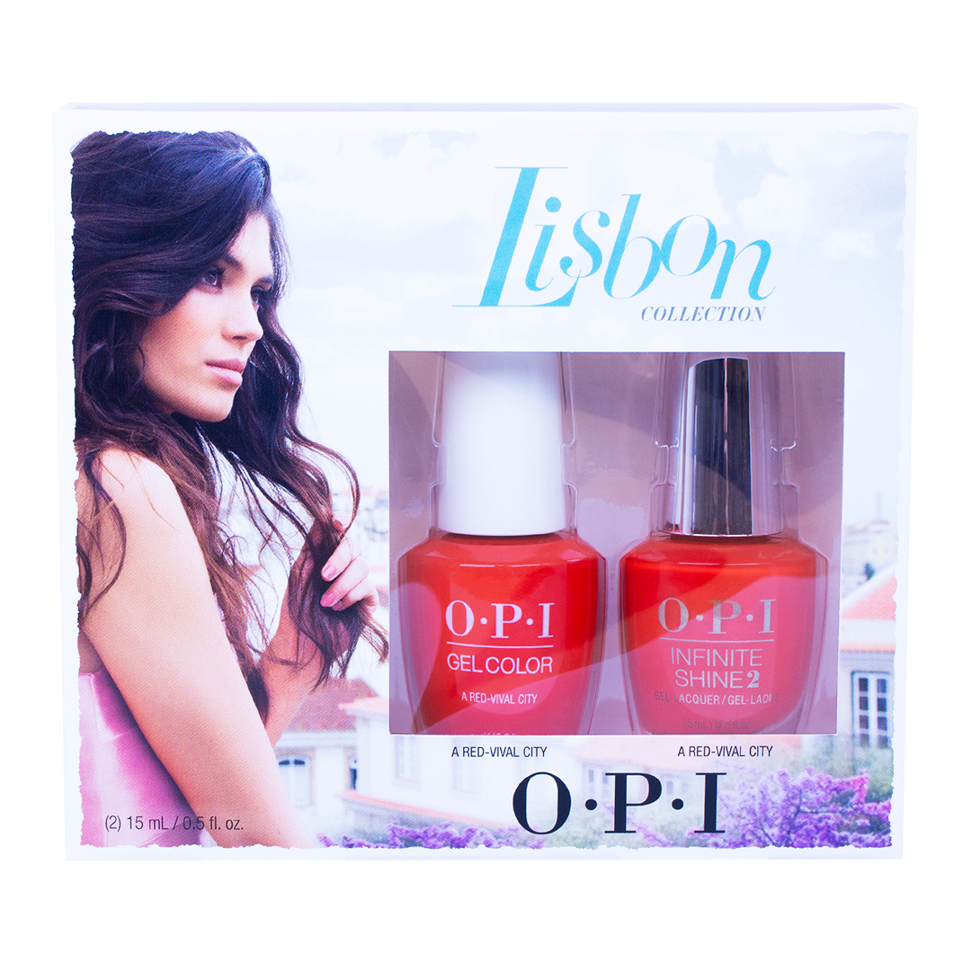 OPI UV|LED Gel Colour and Infinite Shine Lacquer Pairing - A Red-vival City