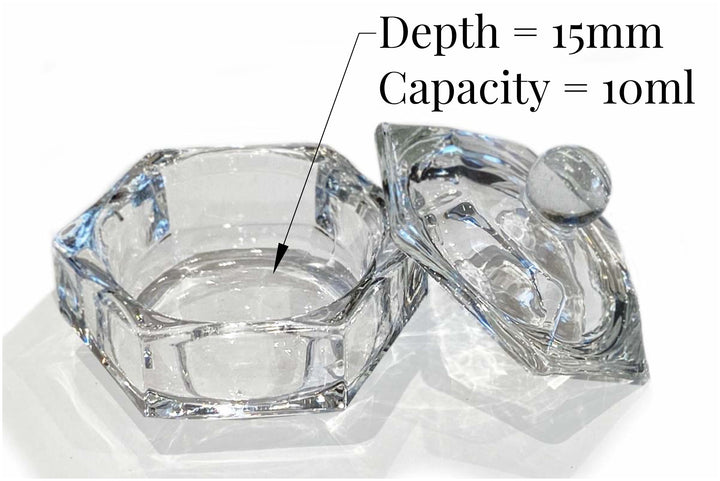 Glass Dappen Dish with Lid (Hexagon, 10ml)